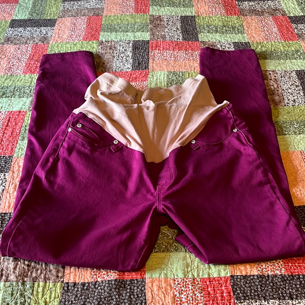 Planet motherhood maternity pants maroon